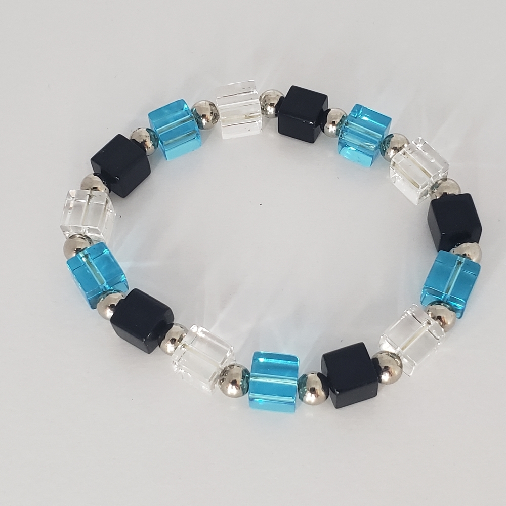 Cube Glass Beaded Bracelet